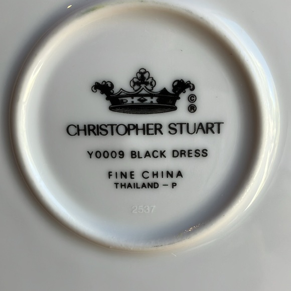 NWOT Christopher Stuart Y0009 Black Dress 12” Chop Plate Fine China - Picture 3 of 3